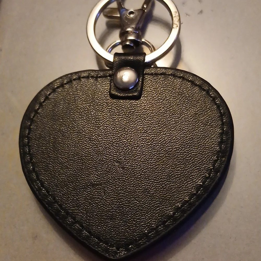 New York Heart Copper Leather Keychain Bag Charm